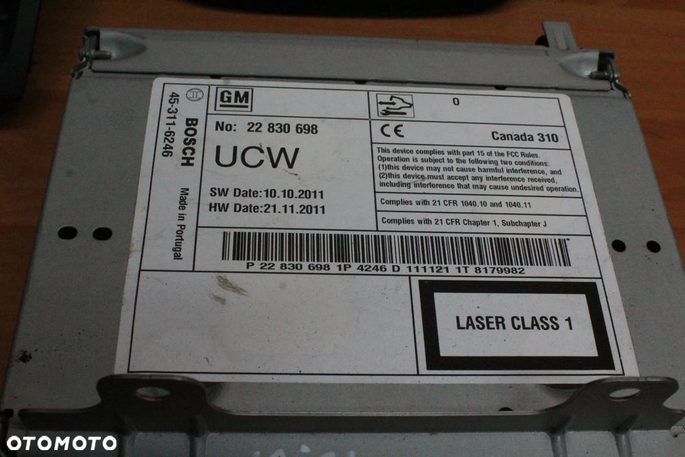 RADIO NAWIGACJA WYŚWIETLACZ KOLOROWA KOMPLET Z PINEM OPEL INSIGNIA A PRZED LIFT NAVI 900 ECO 22830698 - 6