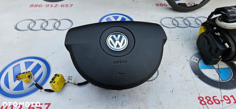 VW TRANSPORTER T5 Airbag kierownicy Poduszka kierowcy 7H0880201S Pas bezpieczeństwa prawy lewy Pasy 7H0857806F 7H0857805F Kokpit Konsola Deska rozdzielcza - 7