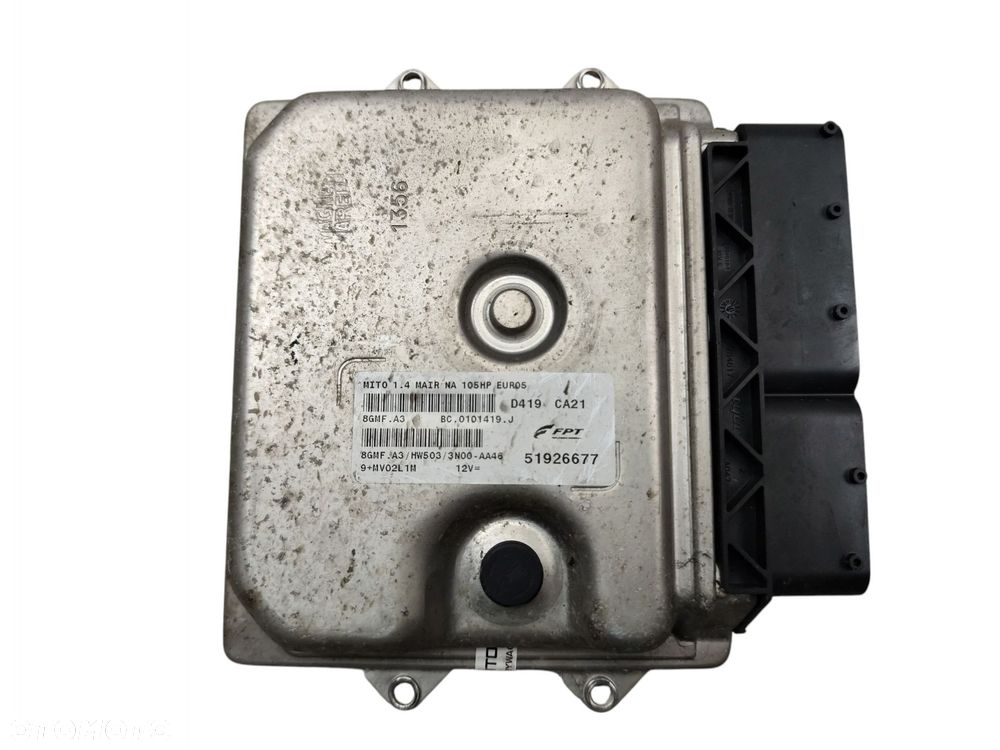 KOMPUTER STEROWNIK SILNIKA ALFA ROMEO MITO (2008-2013) 1.4 MULTIAIR 105KM 51926677 - 1