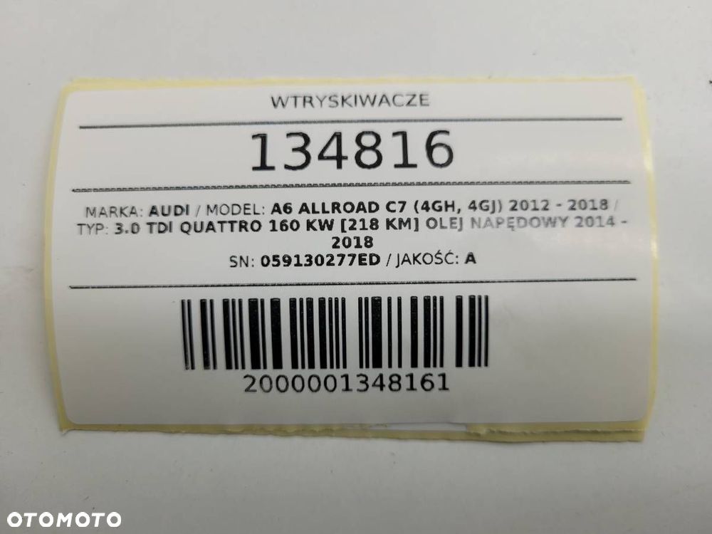 WTRYSKIWACZE WTRYSKI KOMPLET 3.0 TDI 218 059130277ED - 11