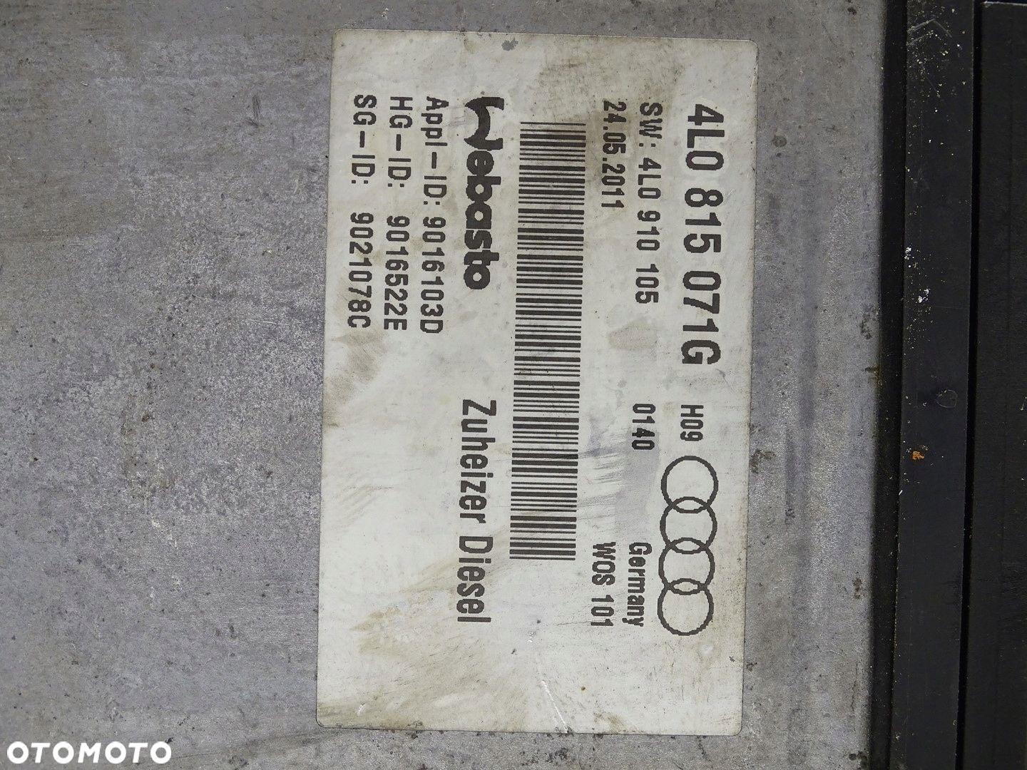 OGRZEWANIE POSTOJOWE WEBASTO AUDI Q7 4L LIFT 3.0 TDI 4L0815071G - 5