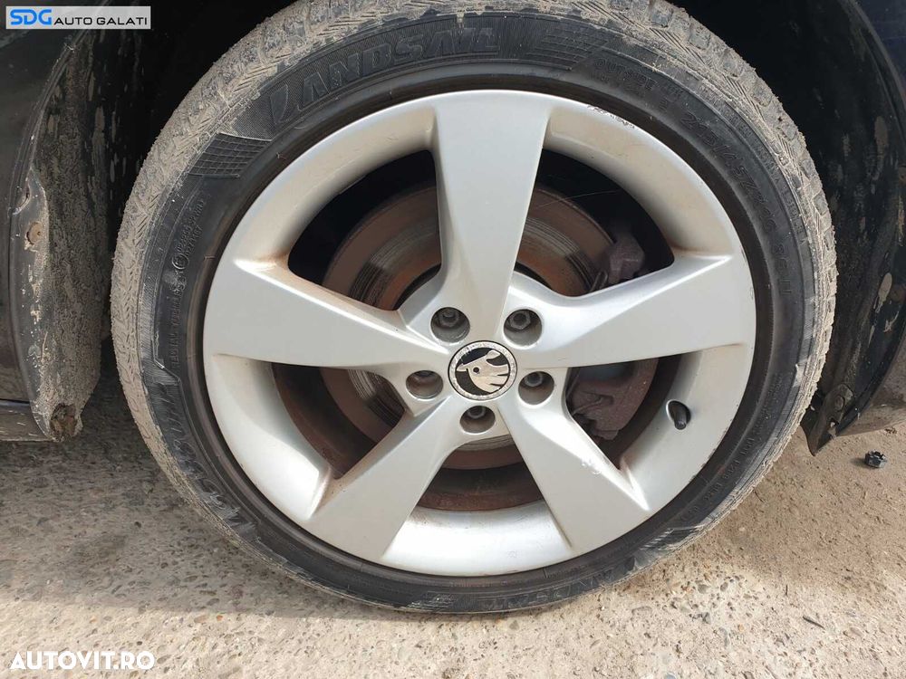 Set 4 Jante Roti Aliaj 5x100 215 45 16 R16 Anvelope Vara Dot 2021 Skoda Fabia 2 2007 - 2015 - 2