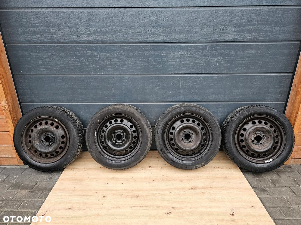 KOŁA FELGI STALOWE OPONY 185/60 R 15 OPEL ASTRA G H MERIVA A CORSA D 4x100 ET43 WIELOSEZON - 1