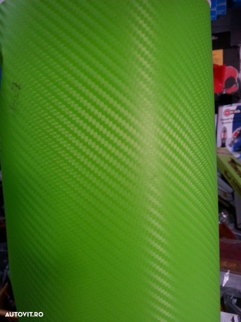 Folie carbon 3d VERDE DESCHIS Alb grirosu,negr,albastru - 3