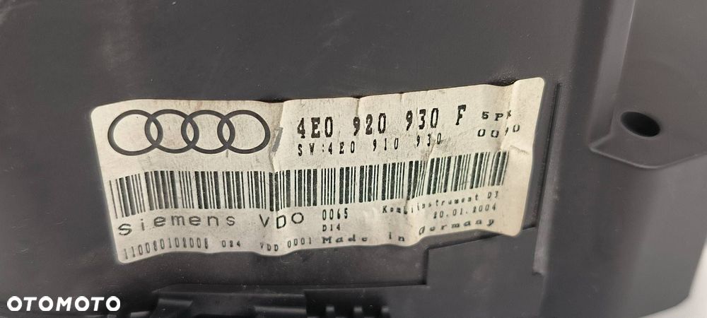 LICZNIK ZEGAR AUDI A8 D3 4E0920930F - 7