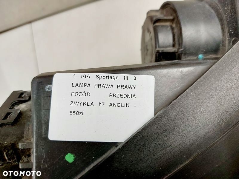 KIA SPORTAGE 3 III LAMPA PRAWY PRZÓD PRAWA PRZEDNIA ZWYKŁA H7 UK - 9