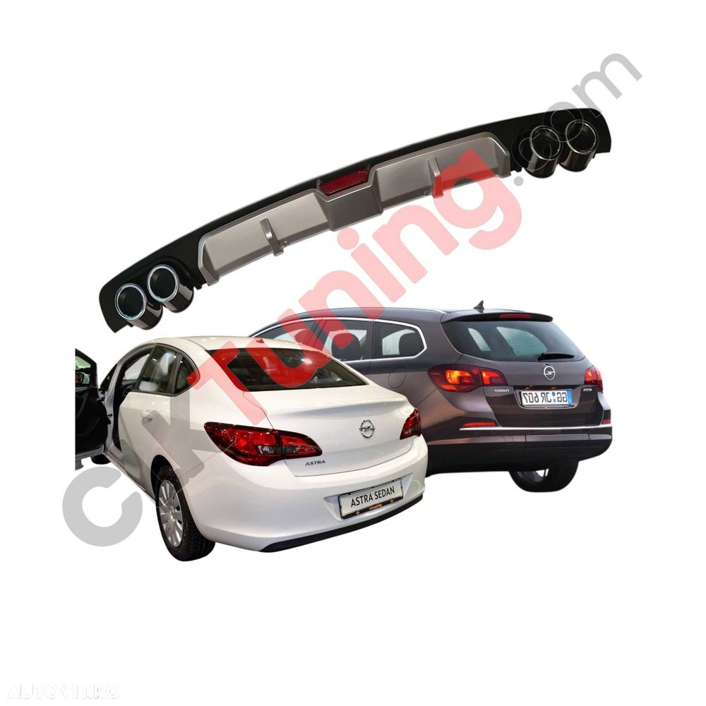Ornament Difuzor pentru bara spate adaptabil pentru Opel Astra J - 1