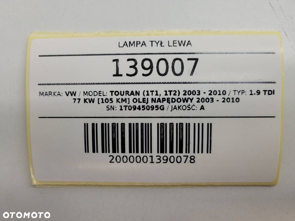 LAMPA TYŁ LEWA VW TOURAN I 1T0945095G ORYGINAŁ - 11