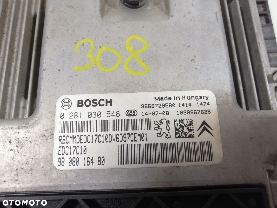 Peugeot 308 II komputer silnika 9808016480 - 2