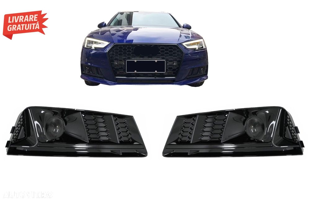 Grile Laterale Audi A4 B9 Sedan Avant (2016-2018) RS4 Design Negru- livrare gratuita - 1