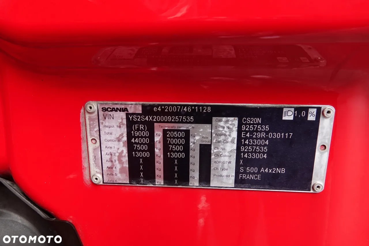 Scania S 500 / RETARDER / HYDARAULIKA / PRZÓD NA PODUSZKACH / KLIMA POSTOJOWA / ALUFELGI / OPONY 100% / PO KONTRAKCIE SERWISOWYM / SPROWADZONY - 36