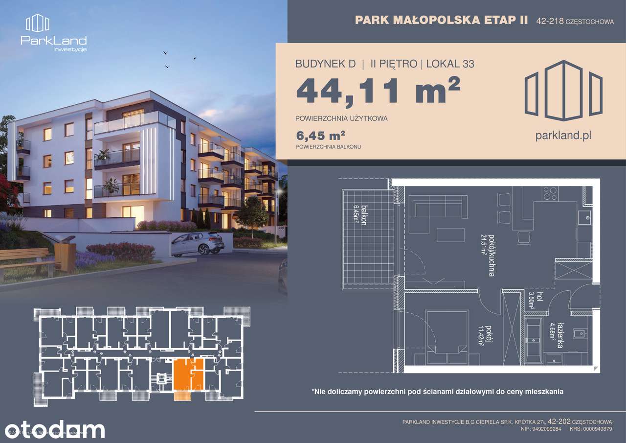Nowe 2 pokoje Parkitka | balkon | zieleń | Park Małopolska