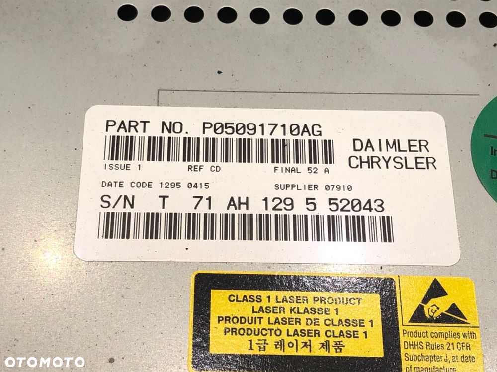 RADIO  DODGE DAKOTA 2003 - 2022 3.7 157 kW [213 KM] benzyna 2003 - 2022 P05091710AG - 5