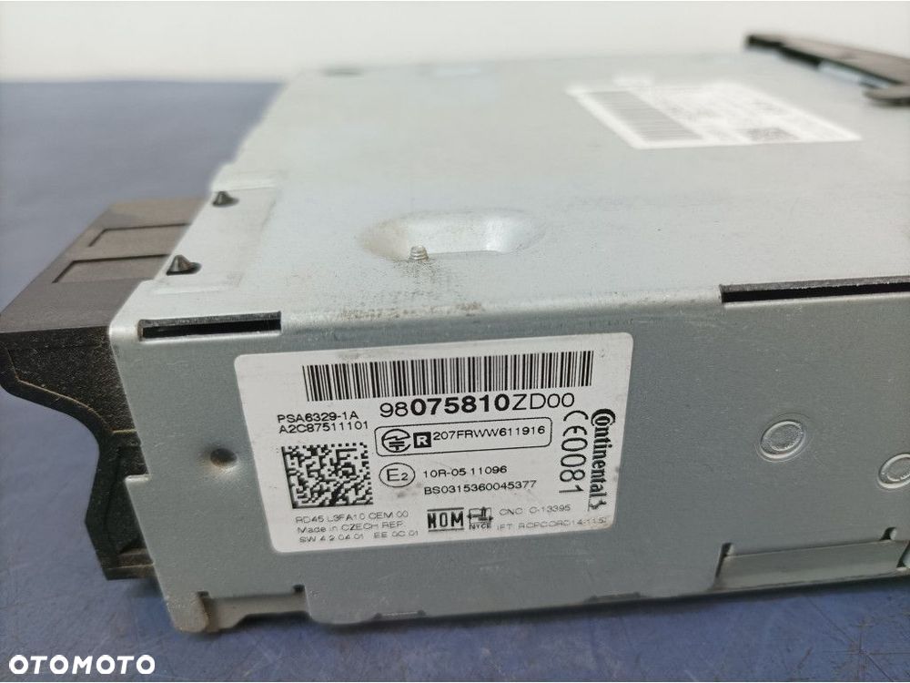 CITROEN C-ELYSEE RADIO CD FABRYCZNE 98075810 - 5