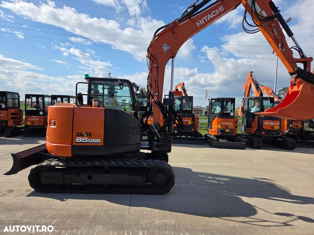 Hitachi ZX85, 2022, 3.177h, LAMA NIVELARE, senile CAUCIUC NOI, CUPLA RAPIDA HIDRAULICA+3 cupe noi, adanc sapare 5m, latimie 2,2m, inst picon pe brate, inst rotire pe brate, Aer condi, Antifurt, Computer in lb romana, leasing 4 ani-PROMOTIE 62.900 EUR+Tva - 4