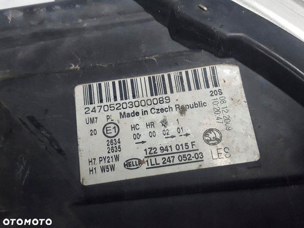 SKODA OCTAVIA 2 II LIFT 08-12r LAMPA PRZÓD LEWA ANGLIK 1Z2941015F - 7