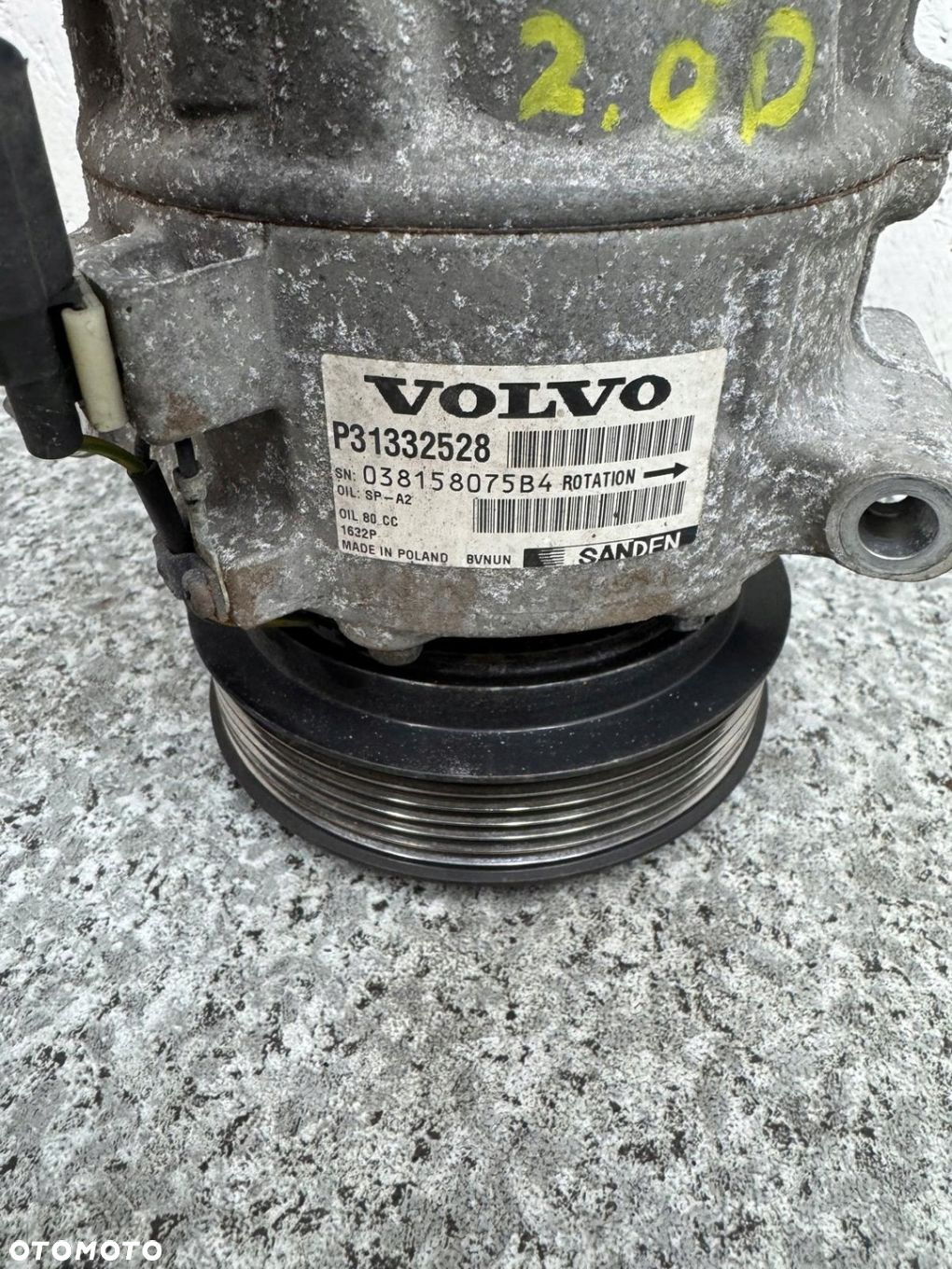 SPRĘŻARKA KLIMATYZACJI VOLVO S60 II V60 I 2011-2018 31332528 2.0 D - 2