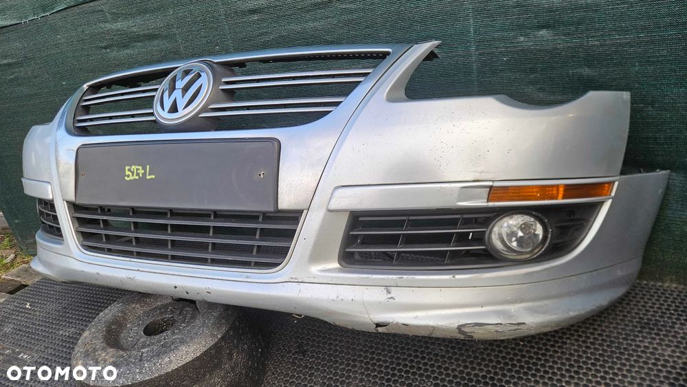 Zderzak 3C0807221 3C0805903B Przód Przedni R-Line Srebrny Gril Atrapa Kratki Halogeny Znaczek VW Passat B6 Lift - 5