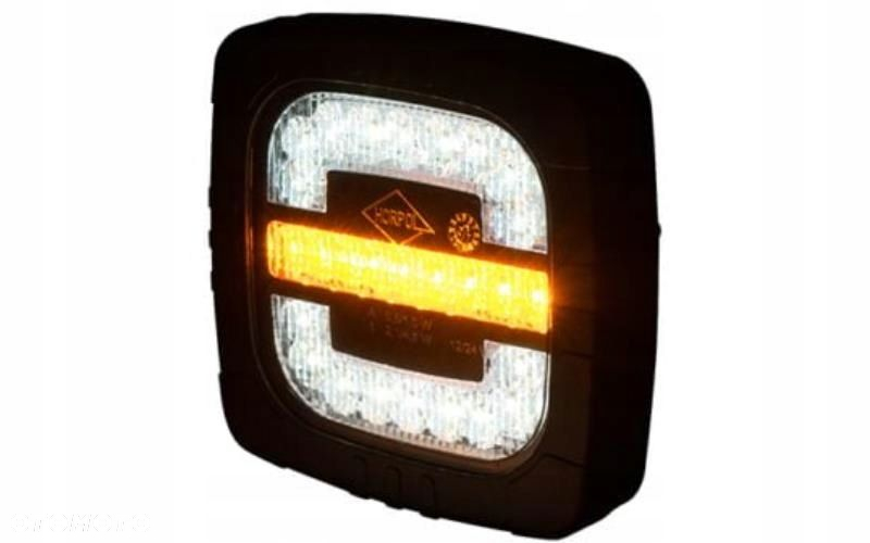 LAMPA ZESPOLONA LED PRZEDNIA TRAKTOR PRZYCZEPA 12/24V 3 FUNKCYJNA UCHWYT - 2