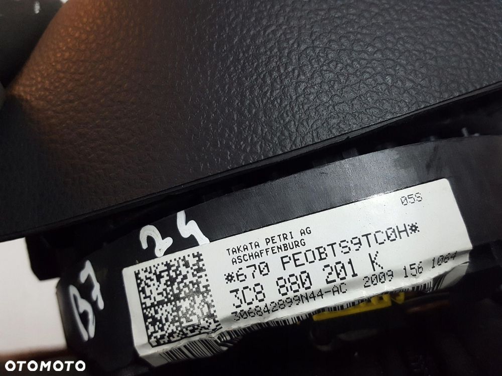 VW PASSAT B7 10-14r PODUSZKA AIRBAG KIEROWCY 3C8880201K - 6