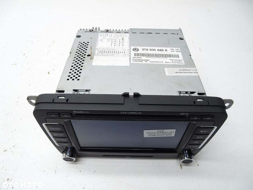 RADIO NAWIGACJA NAVI PANEL WYŚWIETLACZ 3T0035680K SKODA OCTAVIA II LIFT - 2