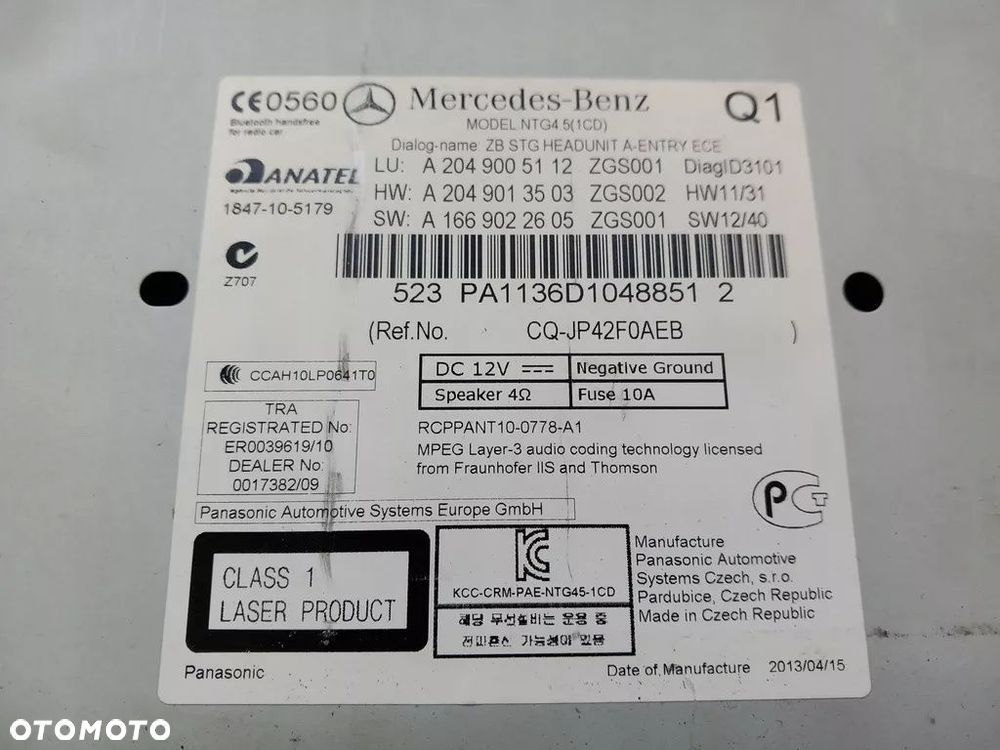 RADO NAVI MB W204 C-KLASA LIFT A2049005112 - 3