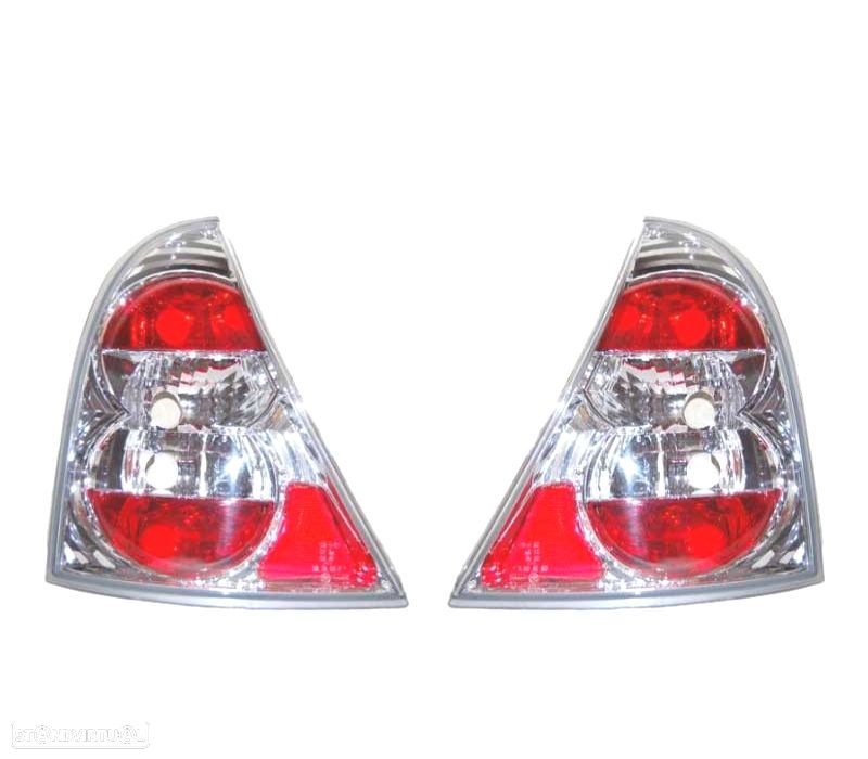 FAROLINS RENAULT CLIO 98-01 LOOK LEXUS FUNDO CROMADO - 1
