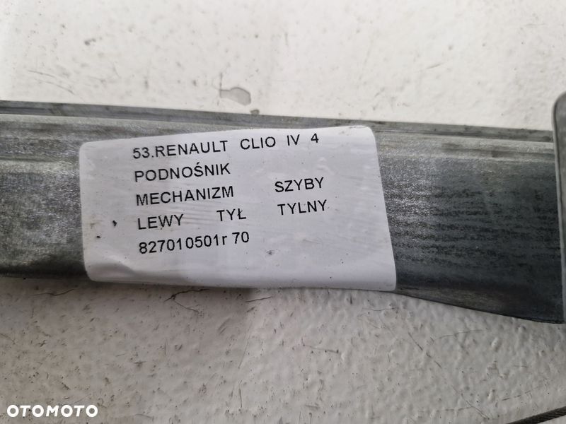 RENAULT CLIO 4 IV PODNOŚNIK MECHANIZM SZYBY LEWY TYŁ TYLNY 827010501R - 3