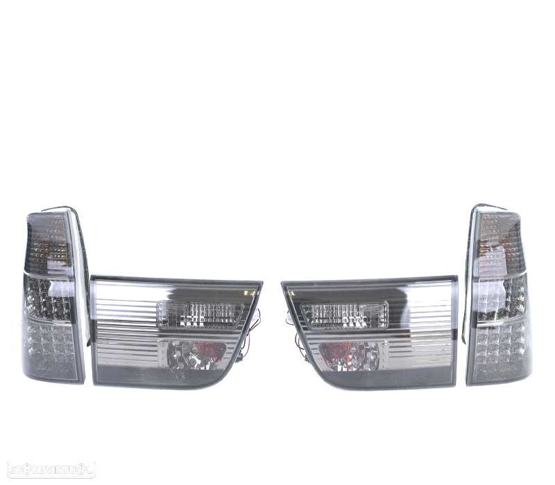 FAROLINS TRASEIROS LED BMW X5 99-03 CROMADO ESCURECIDOS - 4