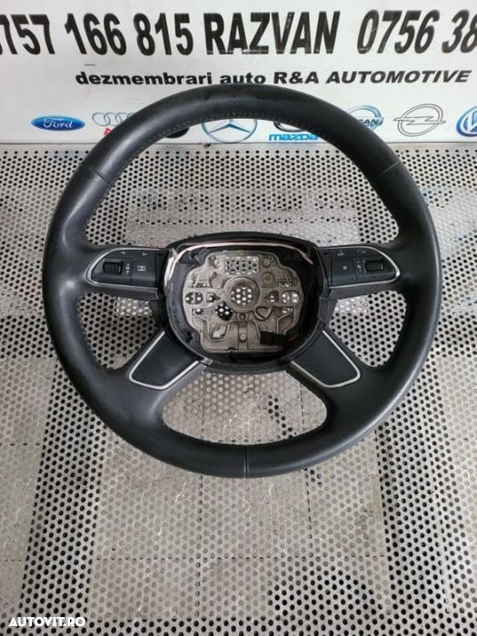 Volan Din Piele Cu Comenzi Audi A6 4G C7 An 2012-2018 Stare Foarte Buna - 2