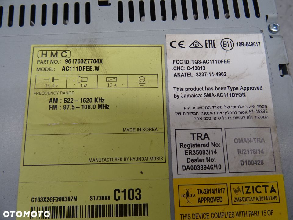 HYUNDAI i40 LIFT 1.7CRDI RADIO CD BLUETOOTH 96170-3Z7704X - 4