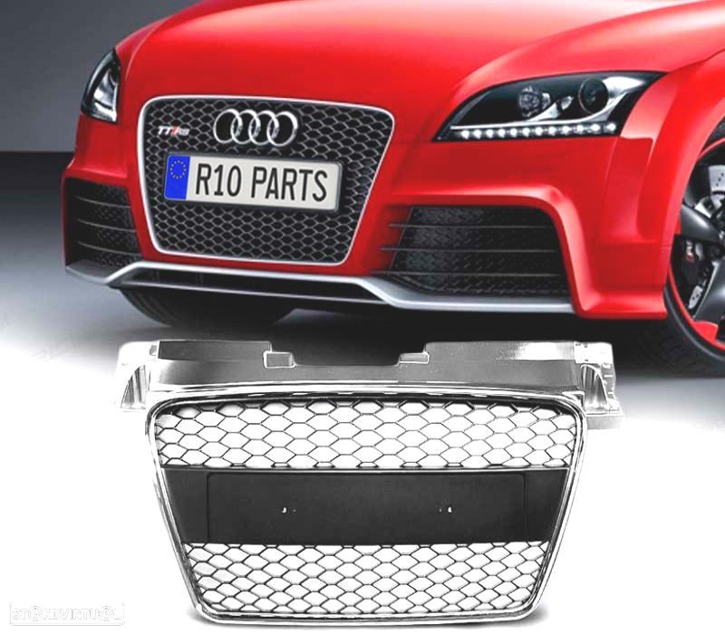 GRELHA FRONTAL AUDI TT 06-12 LOOK RS CROMADA - 1
