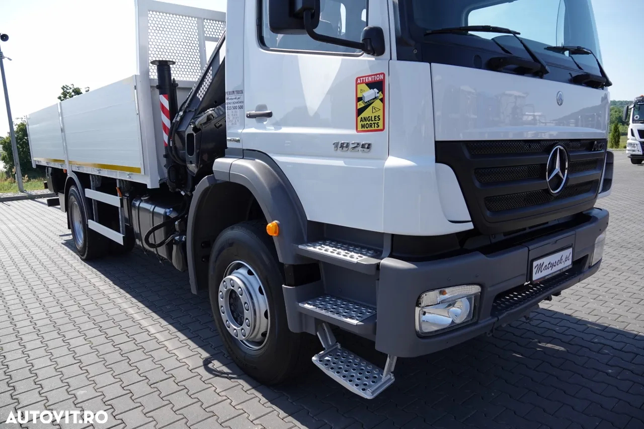 Mercedes-Benz AXOR 1829 / 4X2 / TRANSMISIE - 6 M / HDS HIAB 122 BS-3 / extensie: 10 M / CAPACITATE MAXIMA DE RIDARE 4 600 KG / MANUAL / RADIO CONTROL / ANVELOPE 100% / IMPORTAT - 8