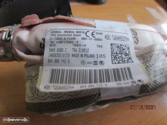 Airbag Cortina 8X4880742B AUDI A1 SPORTBACK 8X FASE 2  2017 1.6TDI 115CV 5P PRETO DRT - 3