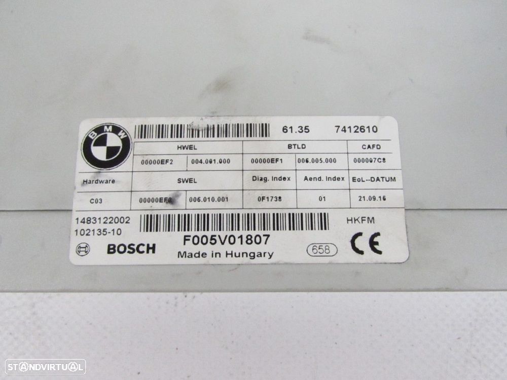 Unidade de comando Da Mala Automática Seminovo/ Original BMW 3 Touring (F31)/BMW... - 3