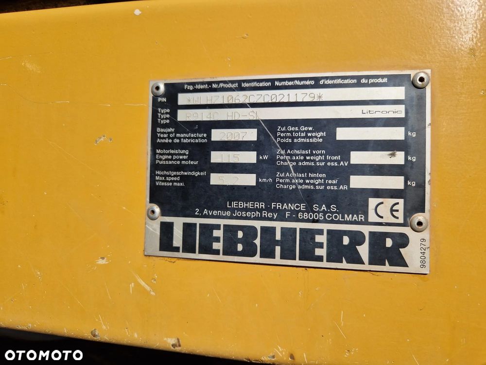 Liebherr R 914 C HD-SL Litronic * 2007r. * 11.538 mth * SW48 * - 16