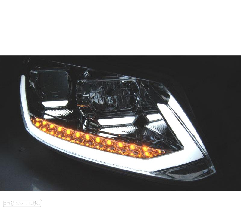 CONJUNTO DE FARÓIS VW TOURAN II 10-15 TRU DRL COM INDICADORES LEDS DINÂMICOS CRISTAL - 3