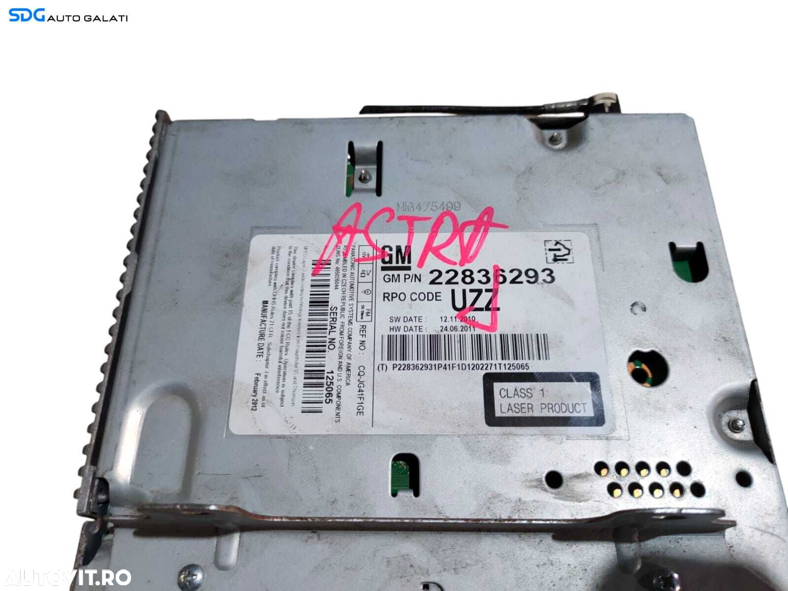 Unitate Radio CD Player Opel Astra J 2009 - 2016 Cod 22836293 [L5633] - 3