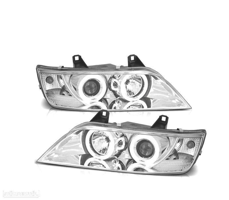 FARÓIS FRENTE ANGEL EYES BMW Z3 FUNDO CROMADO - 1
