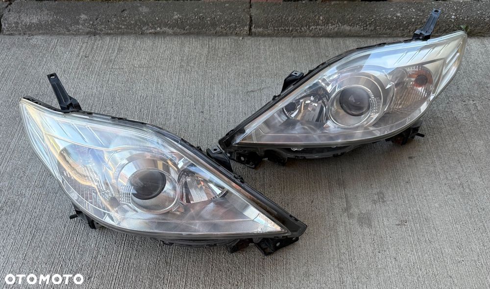Mazda 5 CR 2005/2007r Lampa reflektor przedni zwykły Europejski lewy lub prawy spryskiwacz lewy lampy xenon kompletny halogeny zbiornik spryskiwaczy xenon zwykły lampa osłoną pod silnik zbiornik grill maska chłodnice belka lusterka i dużo innych części - 5