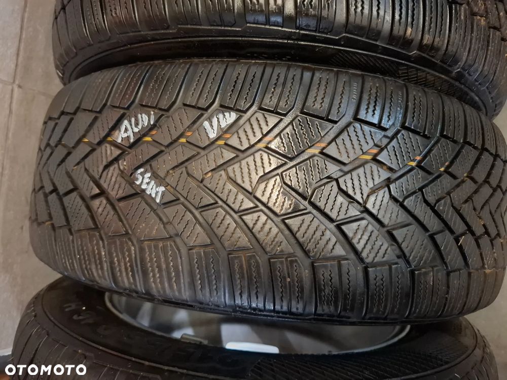4x koła alufelgi felgi aluminiowe opony zimowe 215/55 R16H Continental Contiwintercontact TS850 SEAT Audi Skoda Volkswagen Et50 6,5x16H2 rok 2014 bieżnik 5,5 mm - 7