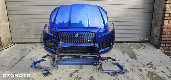 JAGUAR F-PACE SPORT R-SPORT X761 MASKA BŁOTNIKI ZDERZAK LAMPY KOMPLETNY PRZÓD NIEBIESKI