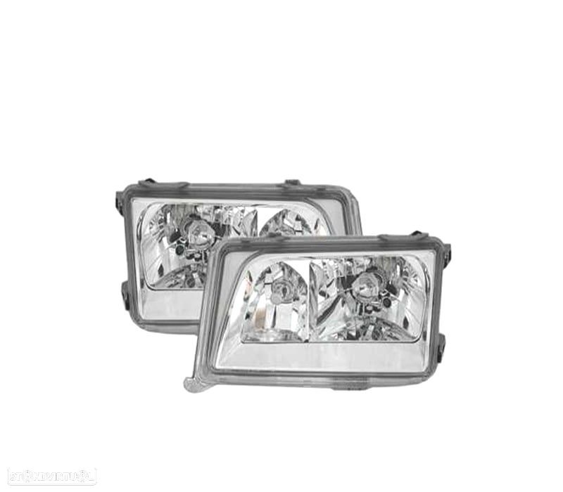 FARÓIS FRONTAIS MERCEDES CLASSE E W124 FUNDO CROMADO - 1