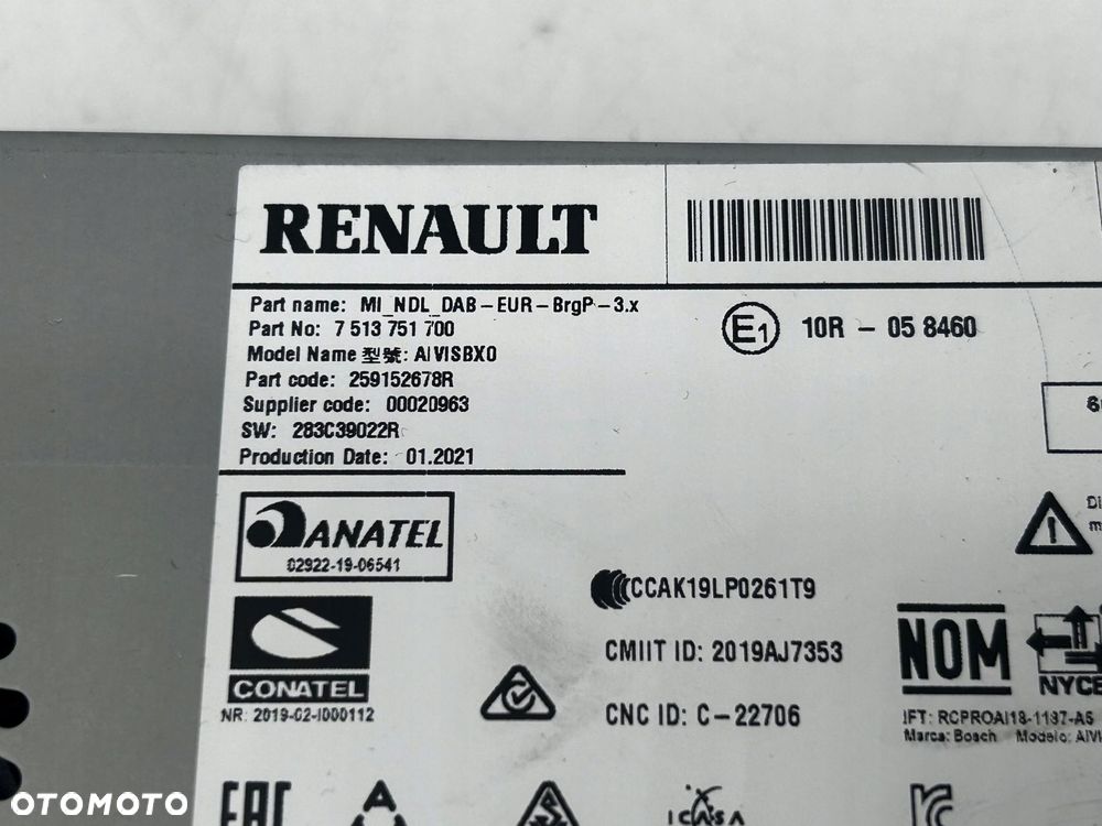 radioodtwarzacz renault captur ii clio v 259152678r - 8