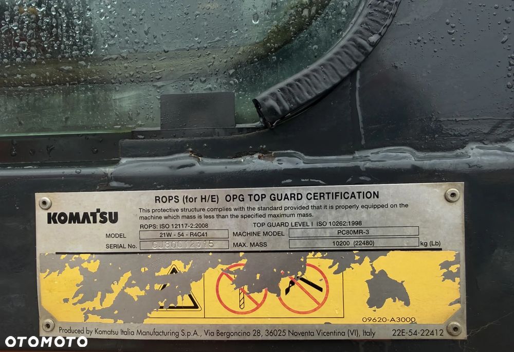 Komatsu Koparka Gąsienicowa 8 ton PC80MR-3. Sprowadzona z Norwegii. Centralne smarowanie!! Maszyna  jak Nowa 2016rok. 3200mtg 3x łamane Ramię. Klima ser.DEKRA. Własna pompa paliwa. Ani deka luzów i wycieków. Gąsienice klepki bez zużycia! Podwozie w pięknym stanie. Okazja Maszyna zadbana!! Po serwisach eksploatacyjnych. - 28