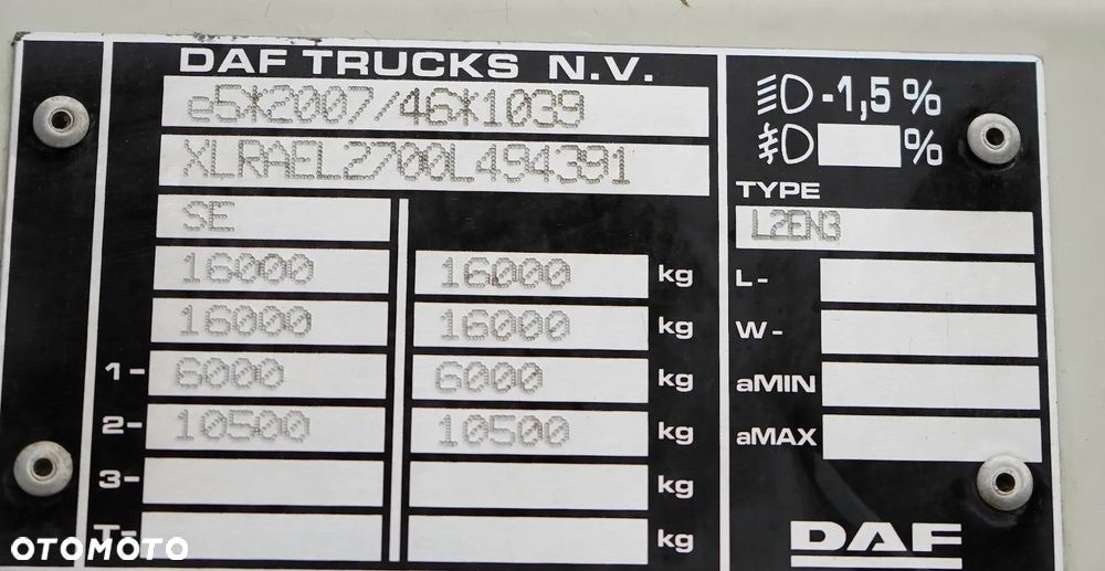 DAF / LF / 260 / ACC / E 6 / SKRZYNIOWY + HDS / PALFINGER PK 9002 / WYSIĘG 12 M / PILOT - 11