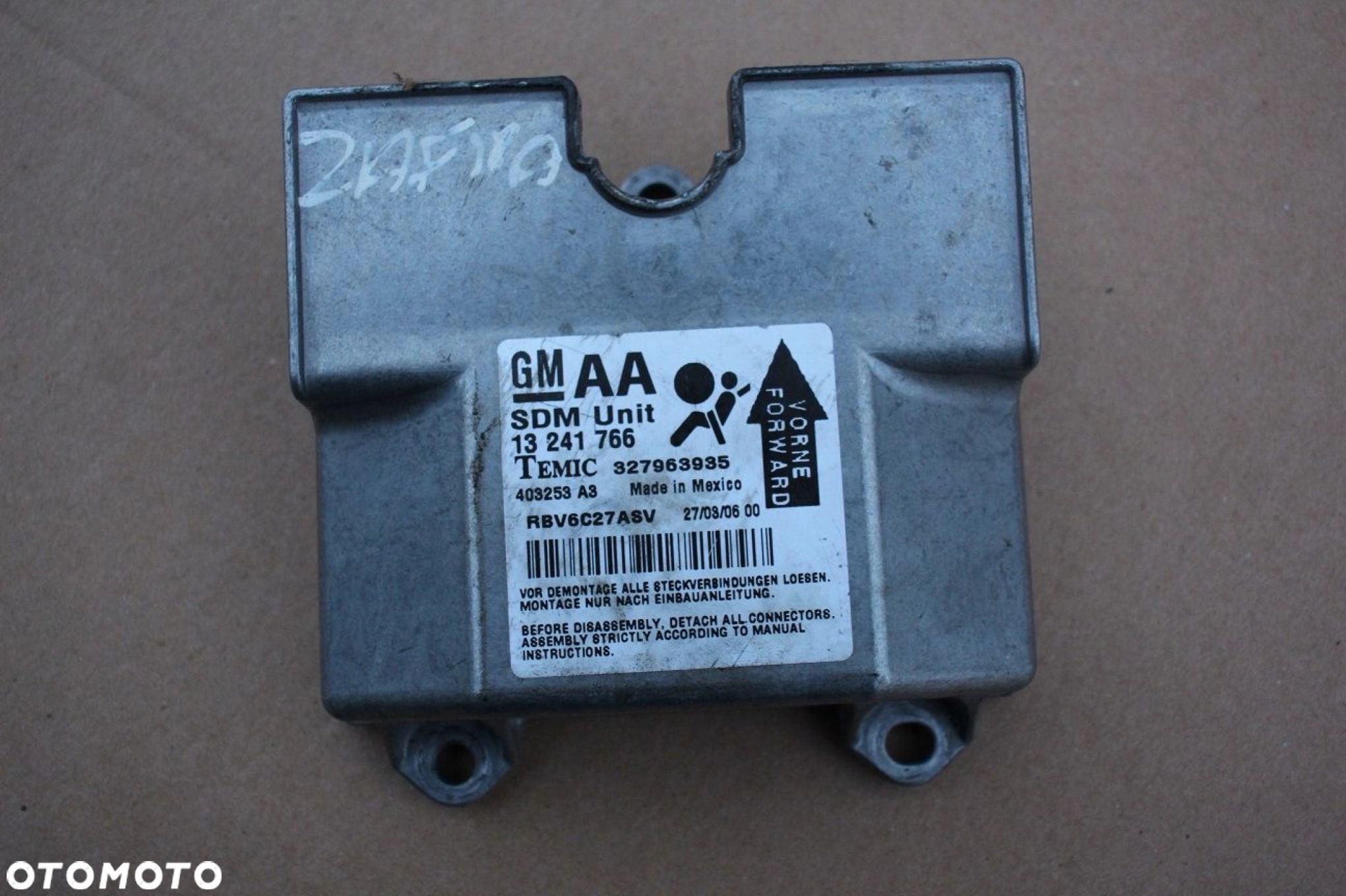 Moduł sensor poduszek AIRBAG OPEL ZAFIRA B 13241766 - 1