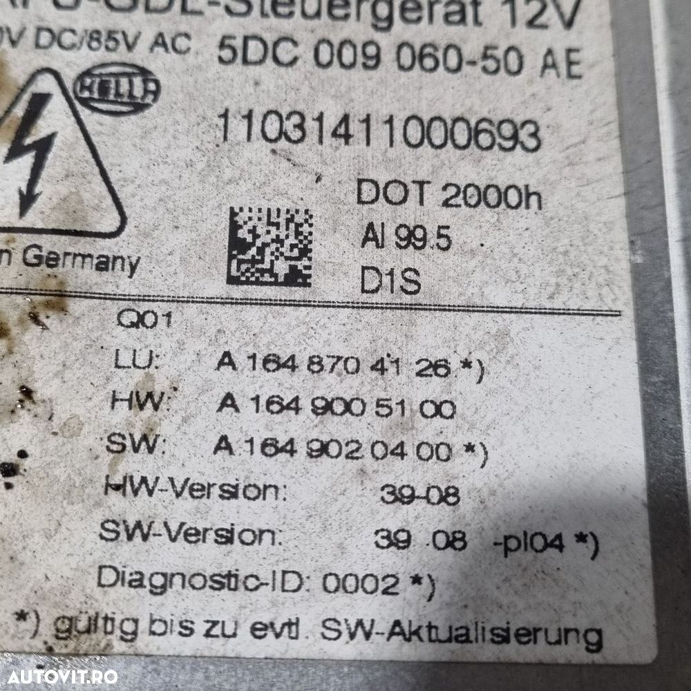 Balast Xenon Mercedes ML W164 Facelift 2008 - 2011 (1425) Stanga A1649020400 - 3