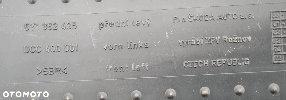 DYWANIKI CHODNICZKI GUMOWE SKODA FABIA I 6Y1862435 6Y0862451 4SZT - 8