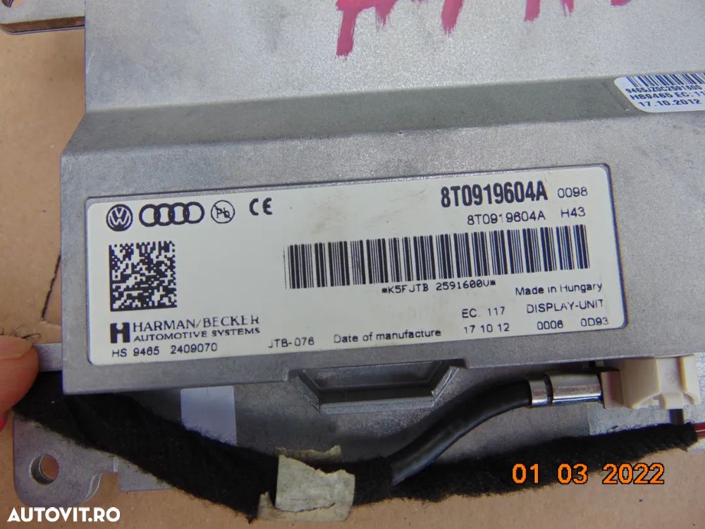 Display color mare Audi a4 B8 a5 A6 Q5 A5  B8 MMI display - 3